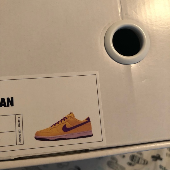 Nike Dunk Low Customized Los Angeles Lakers Shoes Size 10 - Picture 9 of 11